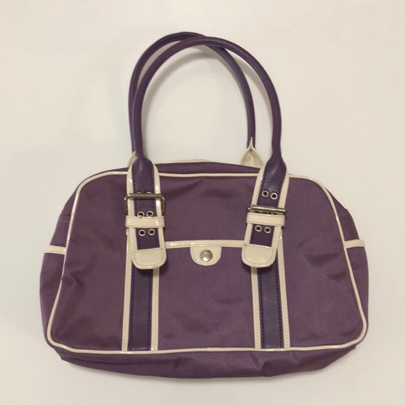 Tommy Hilfiger purple & cream tote handbag